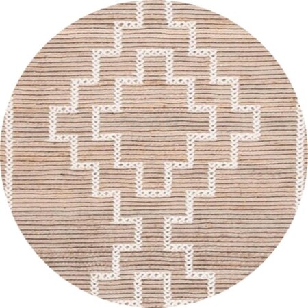 Safavieh 6 x 6 ft. Natural Fiber Flat Weaved Round Rug; Natural & Ivory NFB376A-6R
